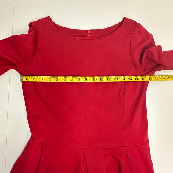 Banana Republic Red Dress - Women’s Size 14 - Elegant Fit and Flare with Pockets - Picture 4 of 9